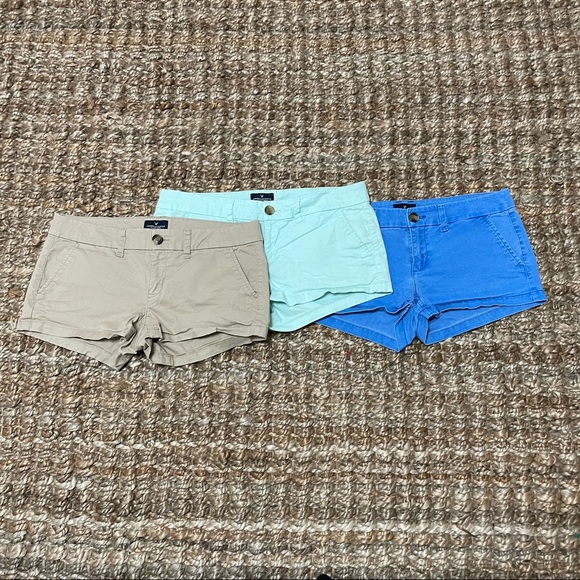 American Eagle Outfitters Pants - 3 pairs | American Eagle Khaki Stretch Low Rise Shortie Shorts Size 8